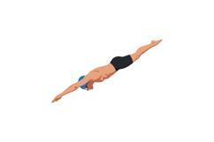 Diver in mid-air performing a dive detailed vector illustrat Product Image 1