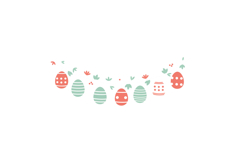 Colorful Easter eggs with floral accents in minimal vector a Product Image 1