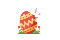 Colorful Easter egg design with floral elements in flat vect Product Image 1