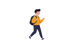 Young man walking in casual outfit, flat vector illustration Product Image 1