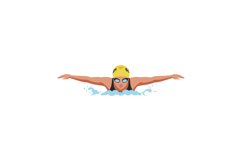 Swimmer performing freestyle stroke in flat vector art style Product Image 1