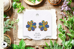 Boho Stud Earrings SVG | Floral Earrings Laser Cut Product Image 2