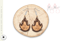 Layered Flame Earrings | Sarcastic Spicy Earrings Laser Cut Product Image 2