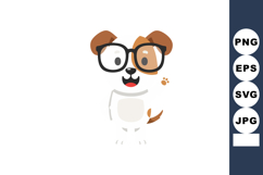 Cute dog wearing black glasses cartoon vector illustration w Product Image 1
