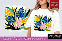 Hyacinth Modern Floral Square Tshirt Background Sping Flower Product Image 1