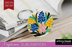 Hyacinth Modern Floral Keychain PNG Sping Flower Keychain Product Image 1