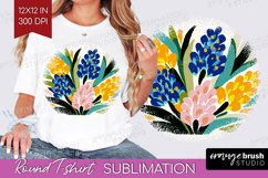 Hyacinth Modern Floral Round Tshirt Background Sping Flower Product Image 1