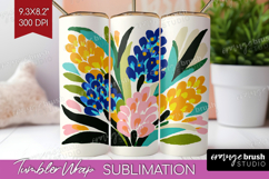 Hyacinth Modern Floral Tumbler Wrap Sping Flower Tumbler PNG Product Image 1