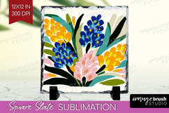 Hyacinth Modern Floral Slate PNG Sping Flower Square Slate Product Image 1