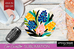 Hyacinth Modern Floral Car Coaster Sping Flower Coaster PNG Product Image 1
