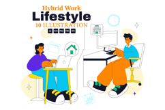 10 Hybrid Work Lifestyle Illustration Product Image 1