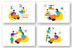 10 Hybrid Work Lifestyle Illustration Product Image 3