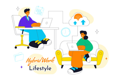 10 Hybrid Work Lifestyle Illustration Product Image 4