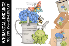 Hydrangea Frog Sublimation Clipart Product Image 1