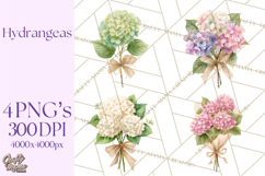 Watercolor Hydrangea Clipart, Florist Paper, Wedding Floral Product Image 1