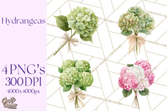 Watercolor Hydrangea Clipart, Florist Paper, Wedding Floral Product Image 1