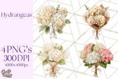 Watercolor Hydrangea Clipart, Florist Paper, Wedding Floral Product Image 1