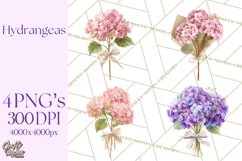 Watercolor Hydrangea Clipart, Florist Paper, Wedding Floral Product Image 1