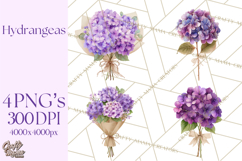 Watercolor Hydrangea Clipart, Florist Paper, Wedding Floral Product Image 1