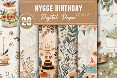 Hygge Birthday Digital Paper Bundle Product Image 1