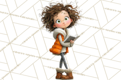 Winter Hygge Girl Clipart PNG, Cozy Wardrobe Illustrations Product Image 3