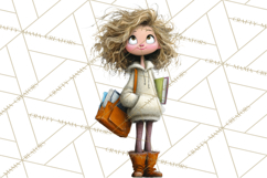 Winter Hygge Girl Clipart PNG, Cozy Wardrobe Illustrations Product Image 4