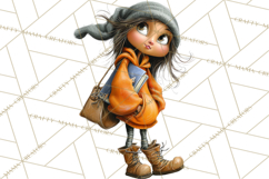 Winter Hygge Girl Clipart PNG, Cozy Wardrobe Illustrations Product Image 5