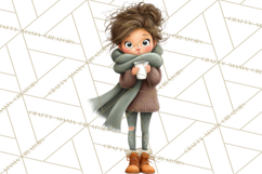 Winter Hygge Girl Clipart PNG, Cozy Wardrobe Illustrations Product Image 5