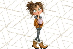 Winter Hygge Girl Clipart PNG, Cozy Wardrobe Illustrations Product Image 2
