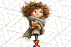 Winter Hygge Girl Clipart PNG, Cozy Wardrobe Illustrations Product Image 4