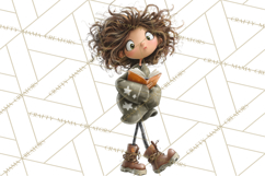 Winter Hygge Girl Clipart PNG, Cozy Wardrobe Illustrations Product Image 2