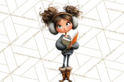 Winter Hygge Girl Clipart PNG, Cozy Wardrobe Illustrations Product Image 3
