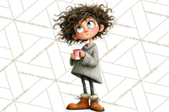Winter Hygge Girl Clipart PNG, Cozy Wardrobe Illustrations Product Image 4