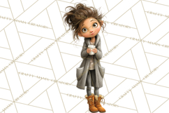 Winter Hygge Girl Clipart PNG, Cozy Wardrobe Illustrations Product Image 3