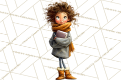 Winter Hygge Girl Clipart PNG, Cozy Wardrobe Illustrations Product Image 3