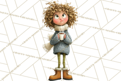 Winter Hygge Girl Clipart PNG, Cozy Wardrobe Illustrations Product Image 2