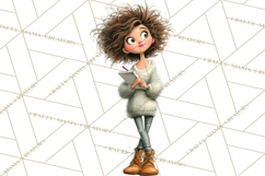 Winter Hygge Girl Clipart PNG, Cozy Wardrobe Illustrations Product Image 4