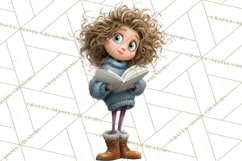 Winter Hygge Girl Clipart PNG, Cozy Wardrobe Illustrations Product Image 5