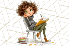 Winter Hygge Girl Clipart PNG, Cozy Wardrobe Illustrations Product Image 2