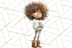 Winter Hygge Girl Clipart PNG, Cozy Wardrobe Illustrations Product Image 4