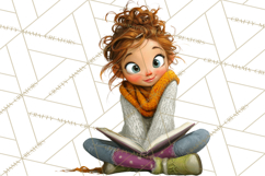 Winter Hygge Girl Clipart PNG, Cozy Wardrobe Illustrations Product Image 3