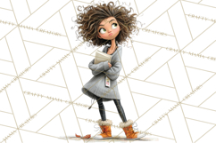 Winter Hygge Girl Clipart PNG, Cozy Wardrobe Illustrations Product Image 4