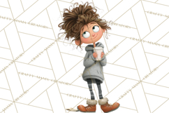 Winter Hygge Girl Clipart PNG, Cozy Wardrobe Illustrations Product Image 5