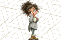Winter Hygge Girl Clipart PNG, Cozy Wardrobe Illustrations Product Image 4