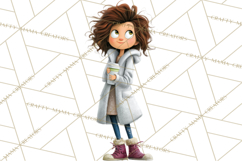 Winter Hygge Girl Clipart PNG, Cozy Wardrobe Illustrations Product Image 5