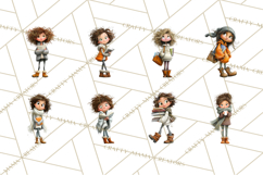 Winter Hygge Girl Clipart PNG, Cozy Wardrobe Illustrations Product Image 6