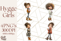 Winter Hygge Girl Clipart PNG, Cozy Wardrobe Illustrations Product Image 1