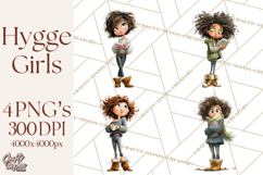 Winter Hygge Girl Clipart PNG, Cozy Wardrobe Illustrations Product Image 1