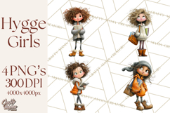 Winter Hygge Girl Clipart PNG, Cozy Wardrobe Illustrations Product Image 1