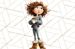 Winter Hygge Girl Clipart PNG, Cozy Wardrobe Illustrations Product Image 3